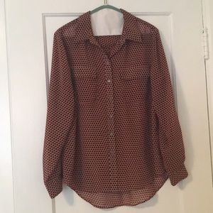Vince Camuto Sheer Button Down Top
